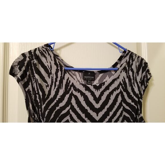 NWT's-Enfocus Studio Women's Career Casual Sheath Cap Sleeve Black/Gray Size 10 - Picture 2 of 6